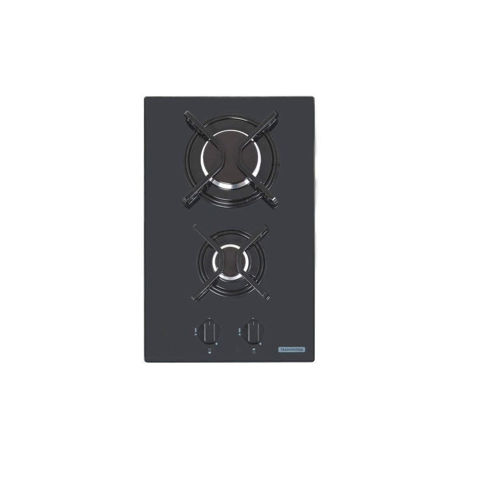Placa Coccion Vidrio Gas 2 Quemador 94702/221 31x51 Negro