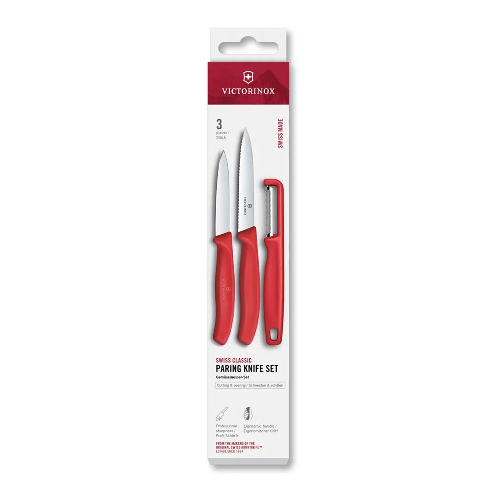 Set cuchillos mondadores Swiss Classic con pelador I, 3 piezas