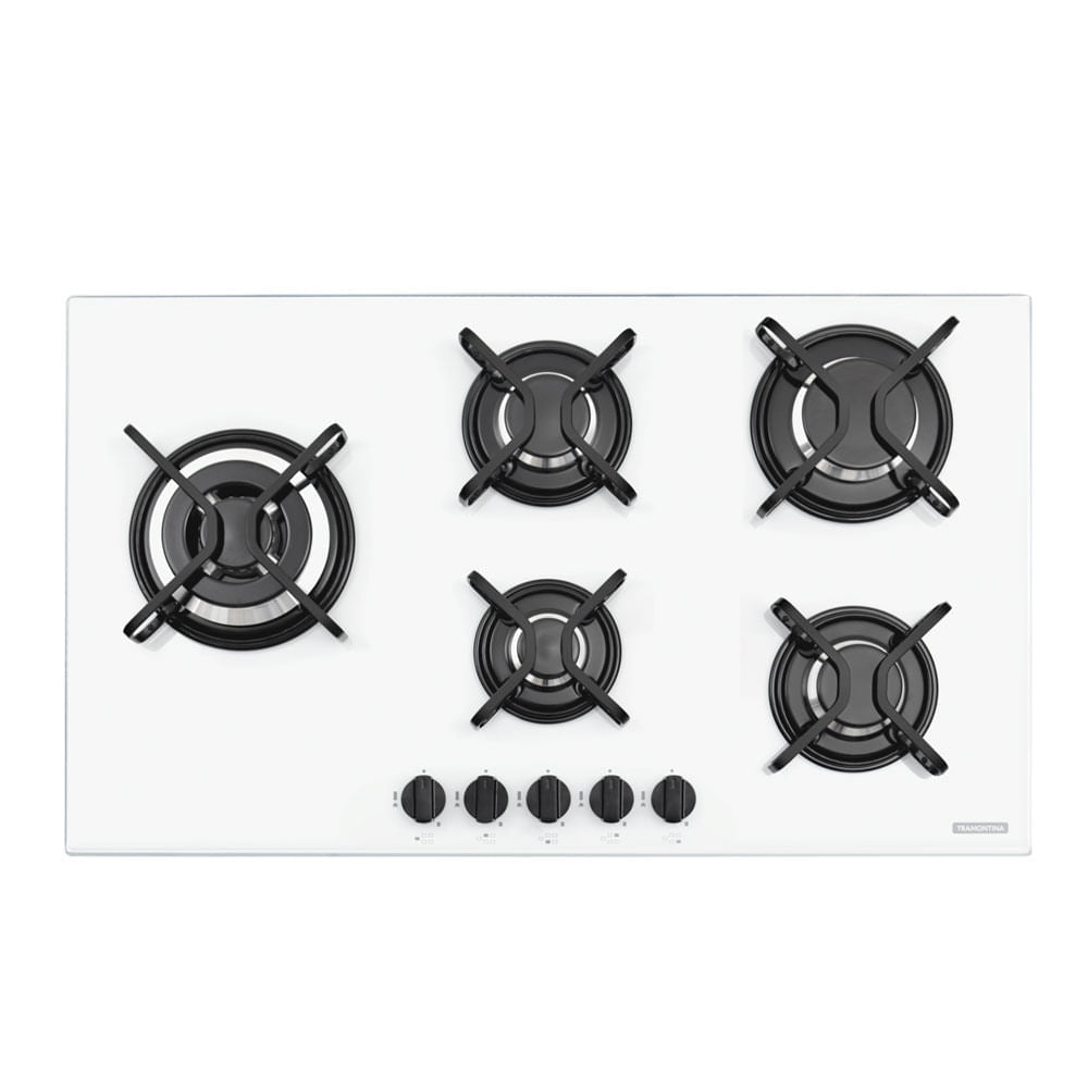 Placa Coccion Vidrio Gas 5 Quemador 94709/361 86x51 Blanco Triple