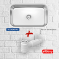 Cubeta Cocina Rectangular Simple Pul 94085/500 56x34x13.5 AI430 con sifon