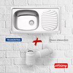 Lavaplatos Encastre Simple Inox 93840/500 78x50 con sifon
