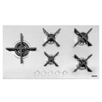 Placa Coccion Inox Gas 5 Quemador 94728/124 90x50 Triple