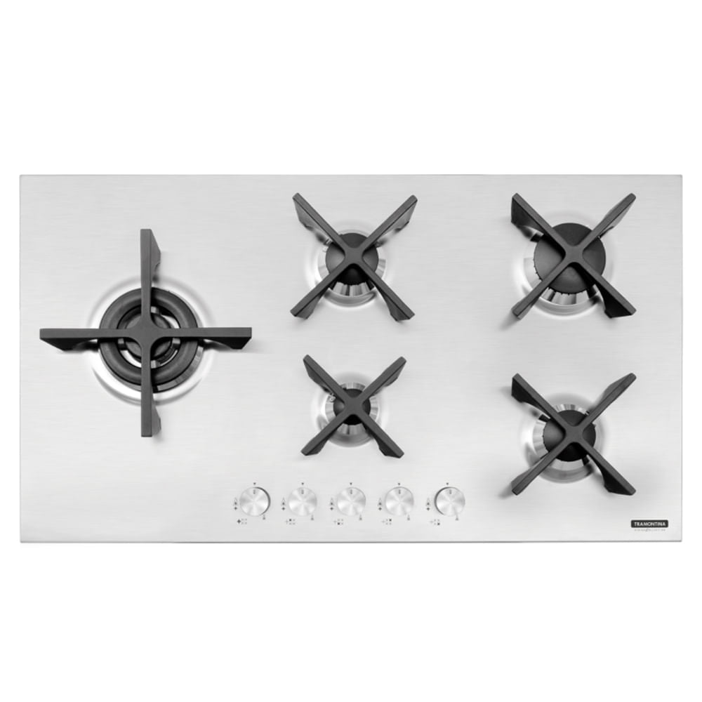 Placa Coccion Inox Gas 5 Quemador 94728/124 90x50 Triple