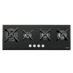 Placa Coccion Vidrio Gas 4 Quemador 94732/124 100x38 Negro