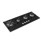 Placa Coccion Vidrio Gas 4 Quemador 94732/124 100x38 Negro