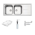 Lavaplatos Encastre Doble Inox 93905/123 116x50x18 con Accesorios