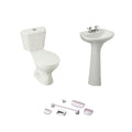 Baño Milan Blanco Doble Descarga con Asiento y Accesorios 6 Pzas