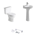Baño Andina Blanco Simple Descarga sin Asiento y Accesorios 3 Pzas