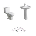 Baño Bari Blanco Doble Descarga con Asiento y Accesorios 6 Pzas