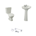 Baño Roma Blanco Doble Descarga con Asiento y Accesorios 3 Pzas