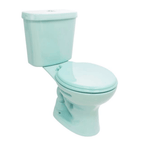 Inodoro Ferrum Roma Celeste Botón Descarga Simple con Asiento Económico