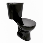 Inodoro Ferrum Roma Negro Botón Descarga Simple con Asiento Estandar