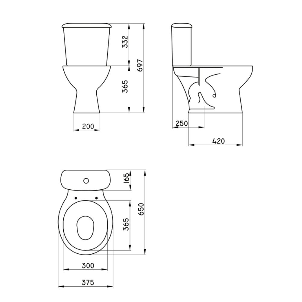 Inodoro Ferrum Andina Blanco Boton Simple con Asiento TSPX