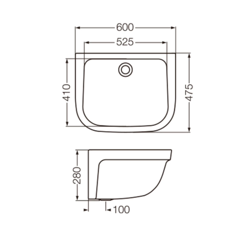 Lavadero Simple Ferrum PLH 475X610 sin Fregadero Blanco SVA-PD-004-BL