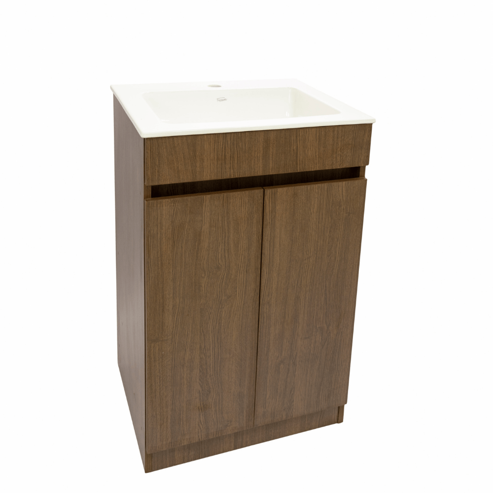 Vanitory de Piso Symi 51cm 1H Blanco Mueble color Tabac