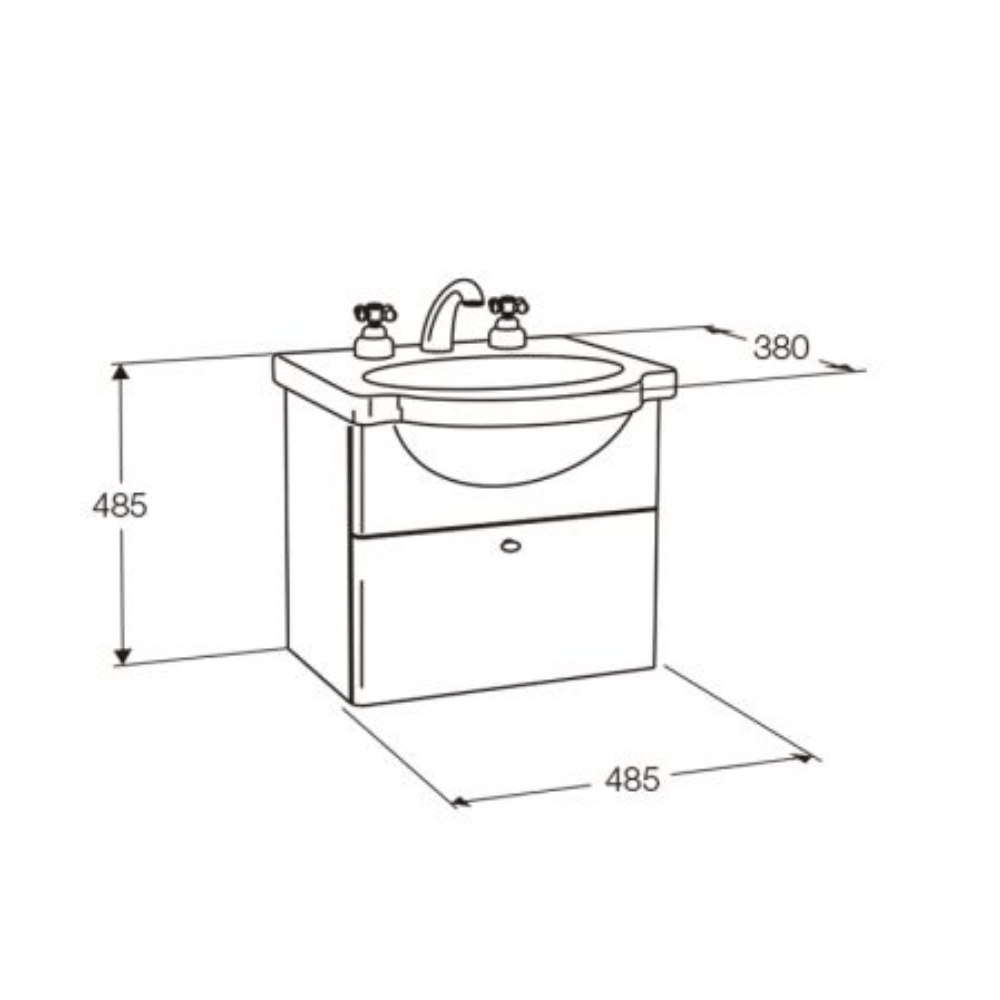 Vanitory Ferrum Venecia 48cm 3H Blanco VNC-JG-403-BM Mueble Blanco Colgar