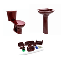 Baño Roma Merlot Boton Lav Roma con Asiento Estandar y Accesorios 6 Pzas, sin complementos