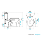 Baño Milan Blanco Doble Descarga con Asiento y Accesorios 3 Pzas