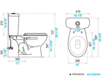 Baño Roma Gris Simple Descarga con Asiento y Accesorios 6 Pzas