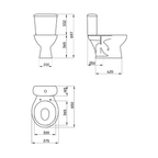 Baño Andina Blanco Doble Descarga con Asiento y Accesorios 3 Pzas