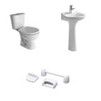 Baño Andina Blanco Doble Descarga con Asiento y Accesorios 3 Pzas