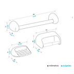 Baño Andina Blanco Doble Descarga con Asiento y Accesorios 3 Pzas
