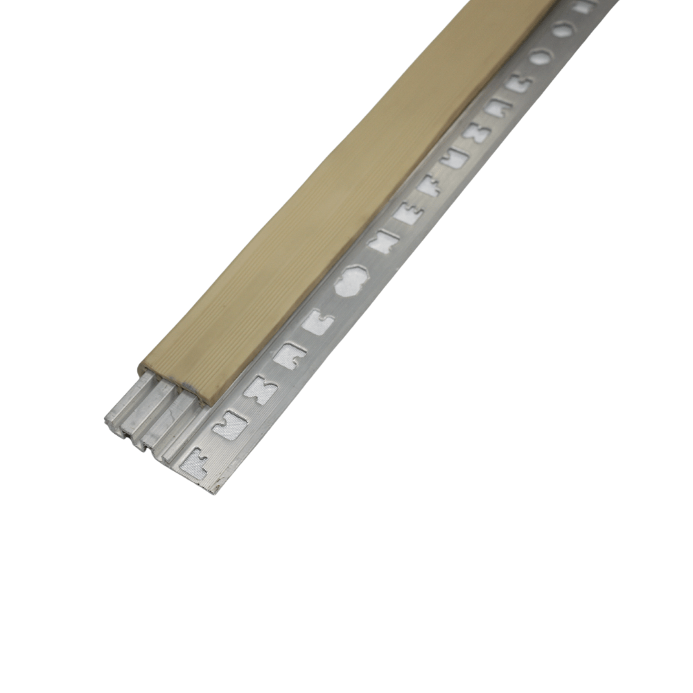 Nariz de Escalon Aluminio 35mm Nefusac Rodo Paso con Tapa PVC Marmol de 2.40mt