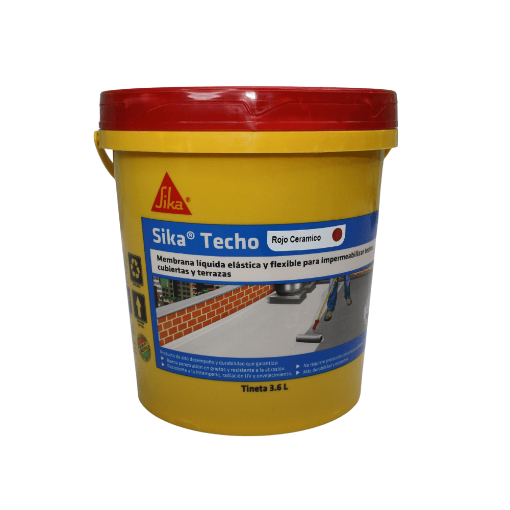 Membrana elastica Sika Techo Rojo Ceramico x 3.6 Lts.