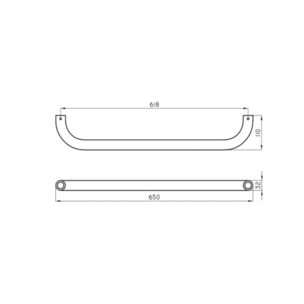 Barra de Apoyo Fijo 65cm Ferrum VEFR6 Blanco