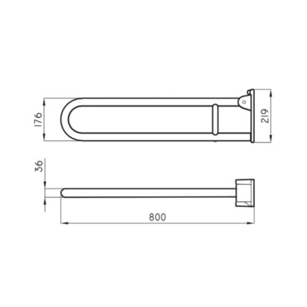 Barra de Apoyo Rebatible 80cm Ferrum VTEB8 Blanco