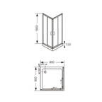 Cabina Ducha Ferrum NB8CZ C Cuadrada 2 puertas Transparente