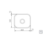 Cubeta Cocina Rectangular Simple Pul 94081/500 40x34x14 AI430