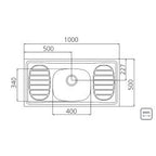 Lavaplatos Apoyo Simple Inox 93430/500 100x50x13 Es Ambos