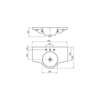 Lavatorio Mesada Marina LH83J 85cm Blanco
