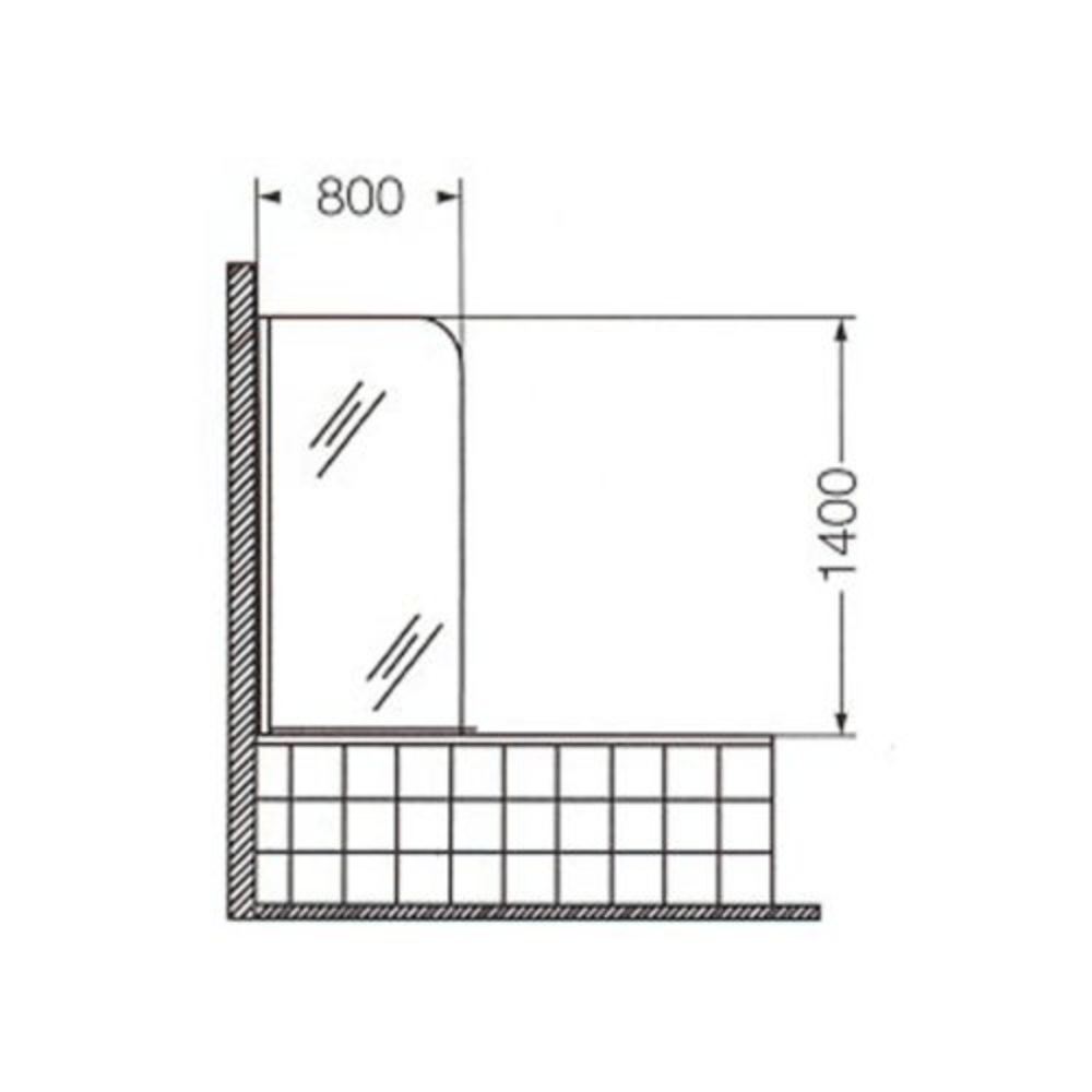 Mampara Rebatible 80cm NM81A Vidrio