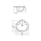Lavatorio Encastrar Sobre Mesada Elea Oval LO1F Blanco 1 ag