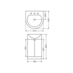 Vanitory Ferrum Avignon 50cm 3H Blanco Mueble Blanco piso