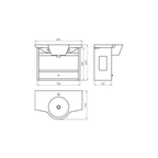 Vanitory Ferrum Marina 85cm 3H Blanco Mueble Cafe Colgante