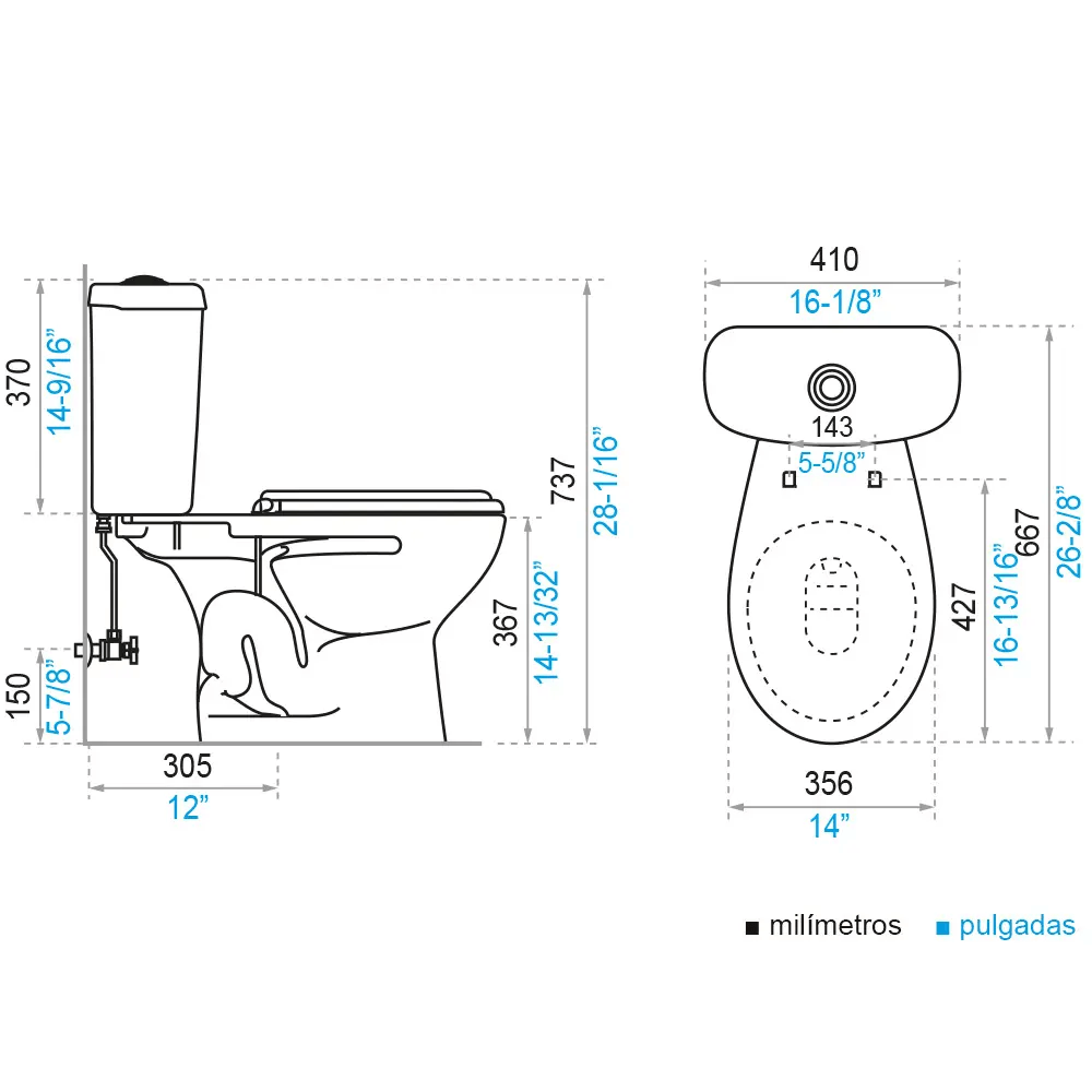 Inodoro Ferrum Roma Caribean Shell Botón Descarga Simple con Asiento Económico
