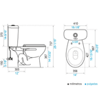 Inodoro Ferrum Roma Celeste Botón Descarga Simple con Asiento Estandar