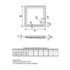 Receptaculo Acrilico Ferrum 90x90 RA90 Niza Blanco KHI-RC-040-BL