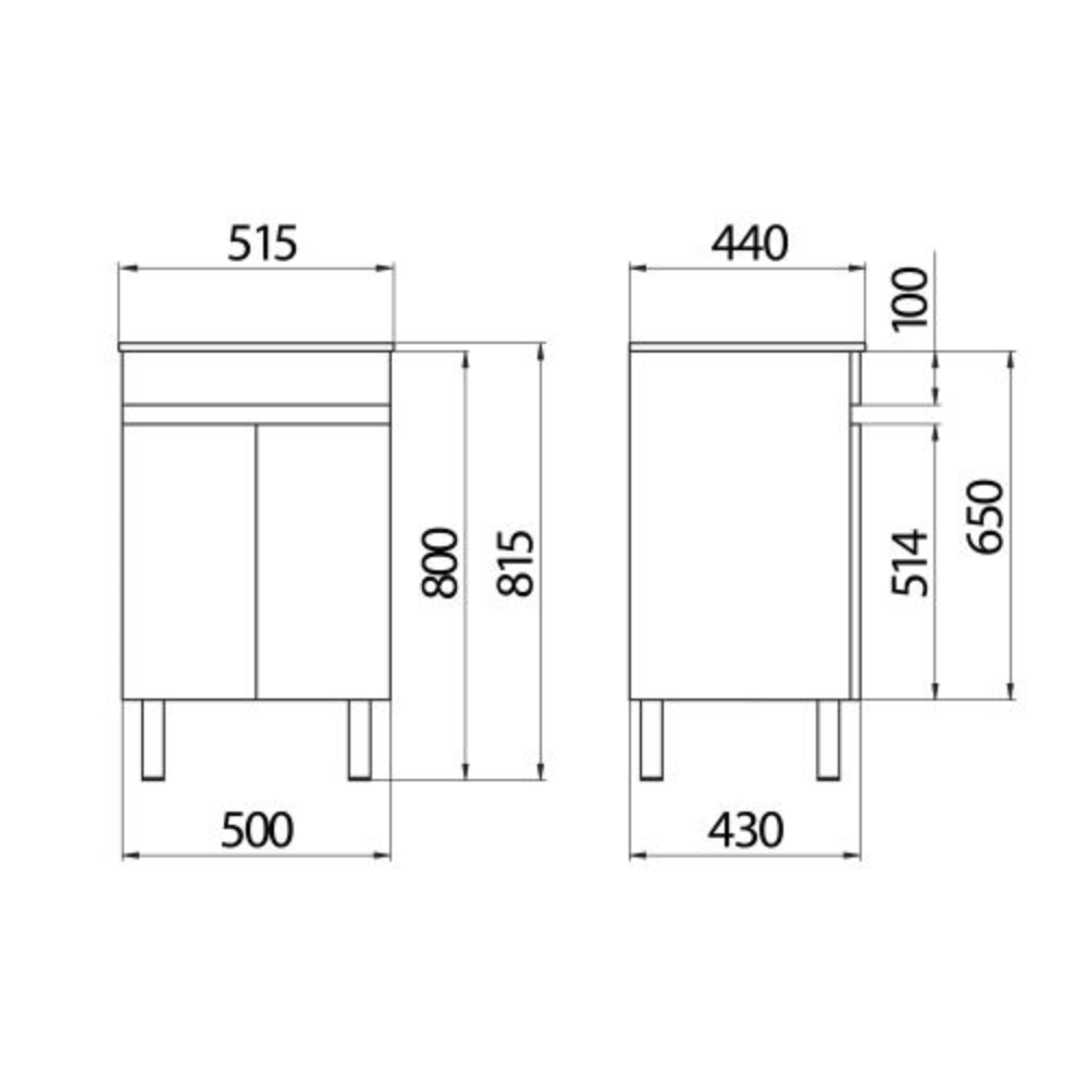 Vanitory de Piso Symi 51cm 1H Blanco Mueble color Tabac