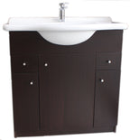 Mueble Vanitory Piso Limoges 80cm Wengue Puerta Lisa