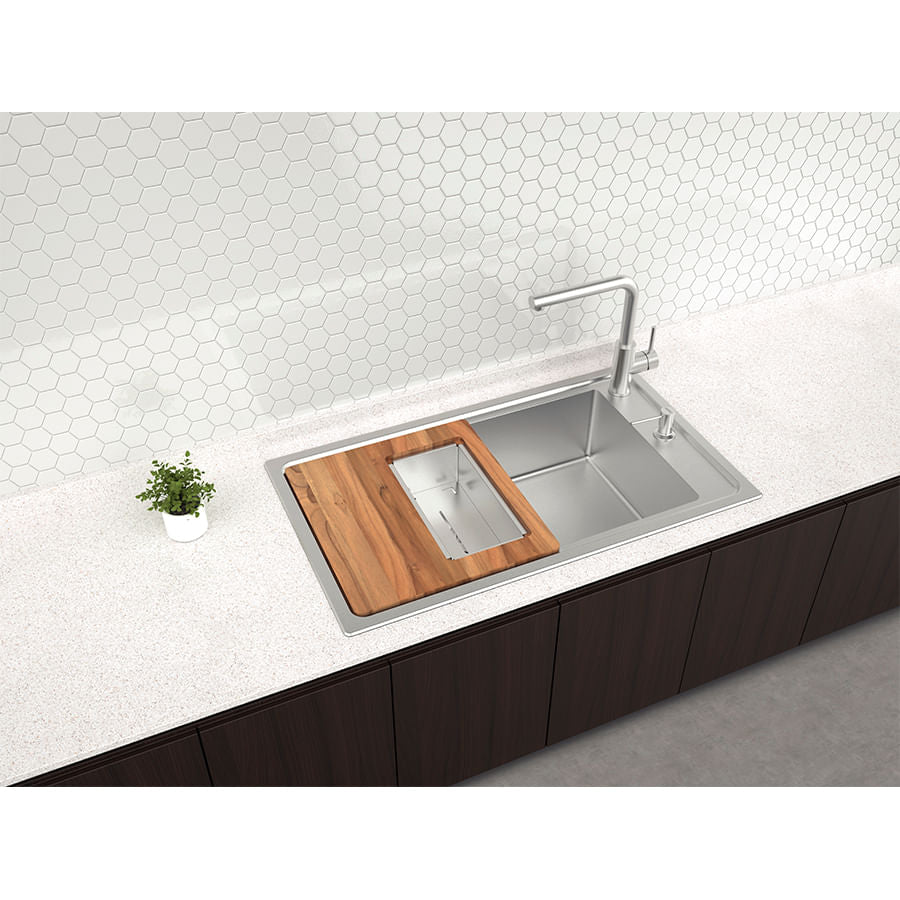 Lavaplatos Encastre Simple Inox 93894/113 86x50x22 con accesorios