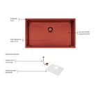 Cubeta Cocina Rectangular Simple Quadrum 94000/403 74x44x20.5 Pink Gold