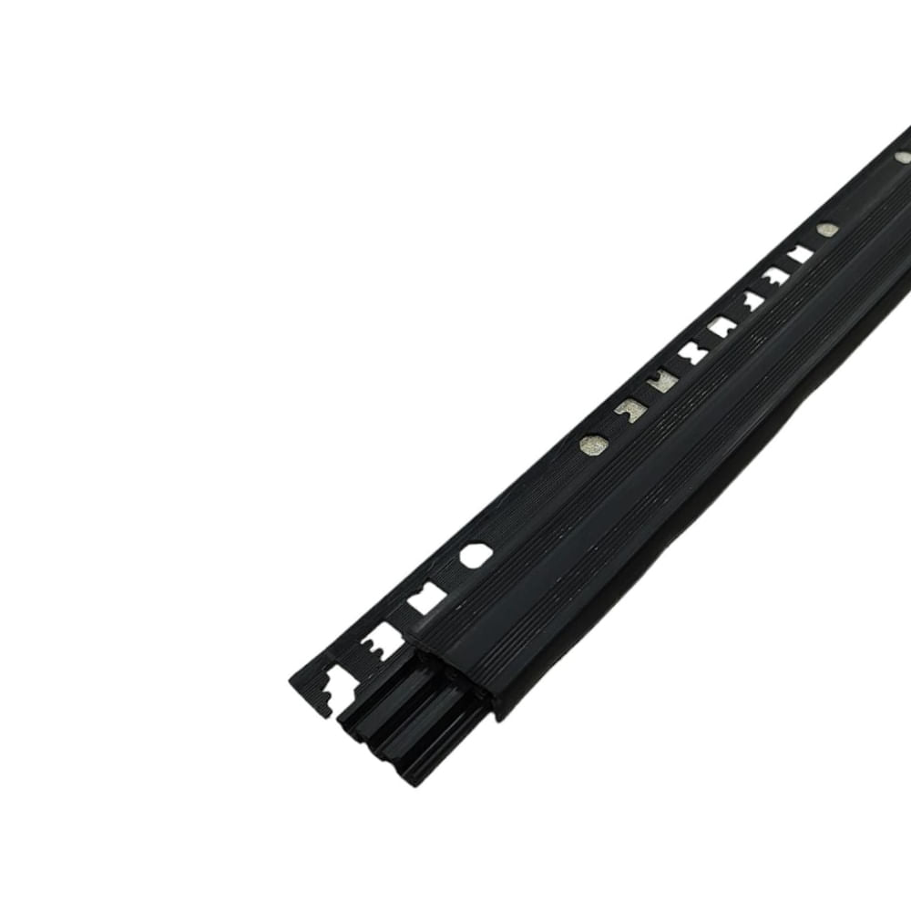 Nariz de Escalon PVC 35mm Nefusac Rodo Paso con Tapa PVC Negro de 2.40mt
