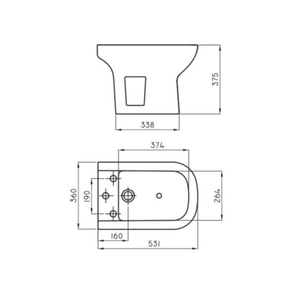 Bidet Ferrum Bari Blanco BKT1F BAR-BI-100-BL