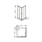 Cabina Ducha Ferrum NB8CZ C Cuadrada 2 puertas Transparente
