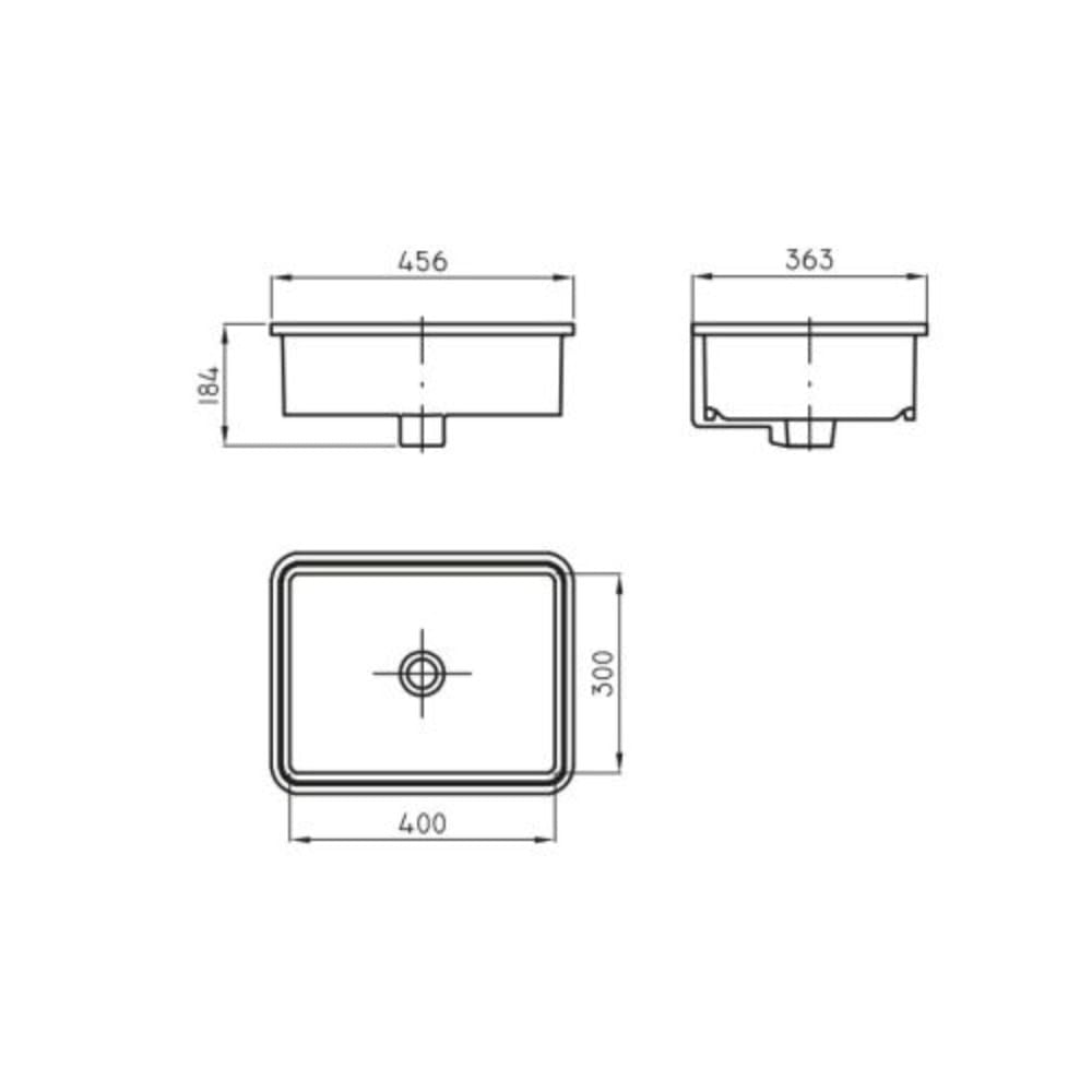 Lavatorio Encastrar Bajo Mesada Rectangular LFNF Blanco