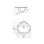 Lavatorio Encastrar Sobre Mesada Elea Oval LO1F Blanco 1 ag